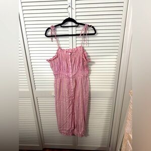 Universal Thread Pink and Red Striped Dress with Pockets Size XL